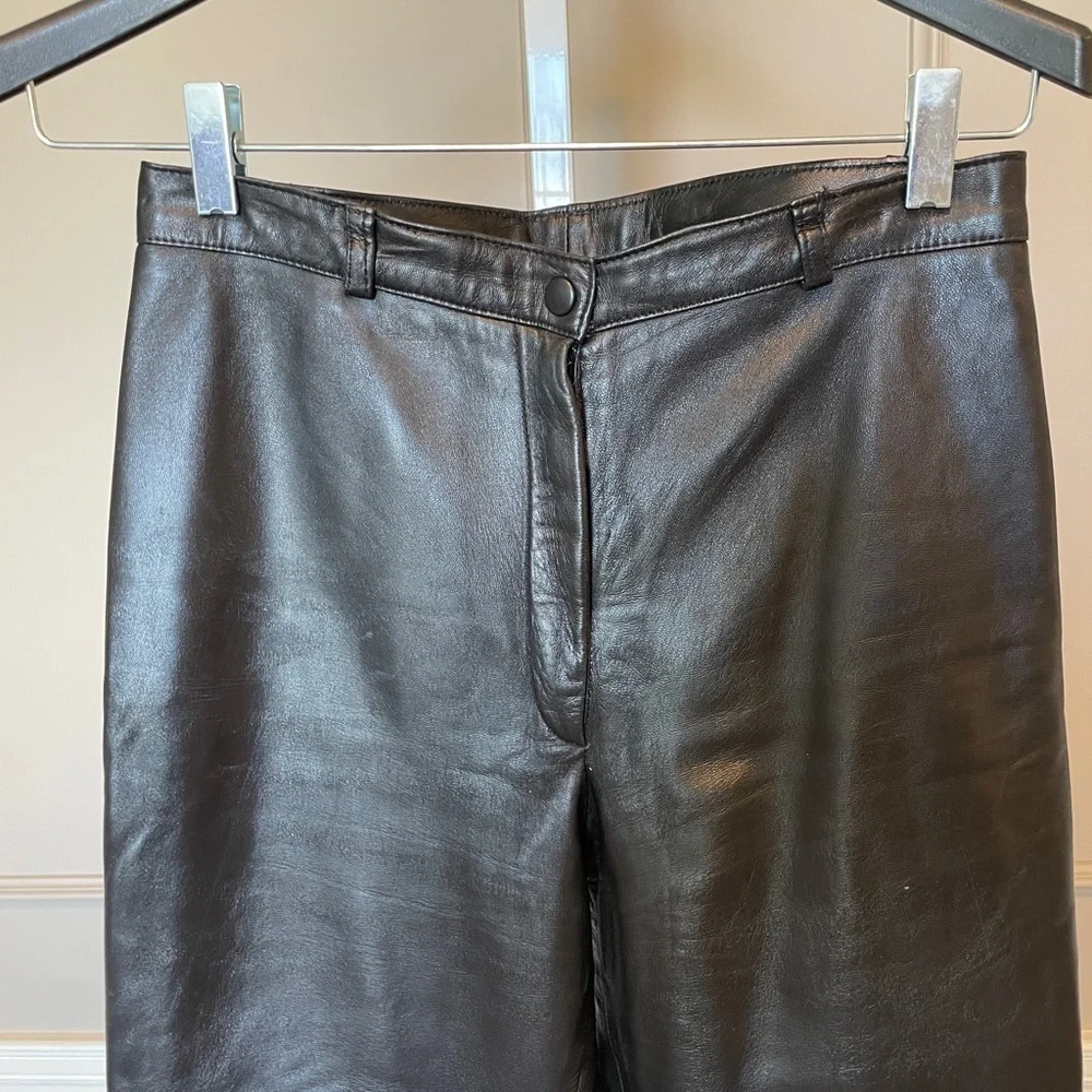 Vintage DERO by Rocco D'Amelio black Rome New York Genuine Leather Pants 8 - Picture 4 of 8